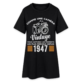 Caméra vintage 1947 cadeau anniversaire humour - Robe T-shirt Femme - noir - Devant