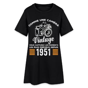 Caméra vintage 1951 cadeau anniversaire humour - Robe T-shirt Femme - noir - Devant