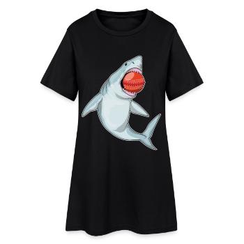 Balle de cricket de requin - Robe T-shirt Femme - noir - Devant