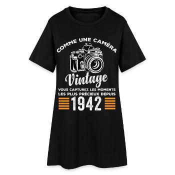 Caméra vintage 1942 cadeau anniversaire humour - Robe T-shirt Femme - noir - Devant
