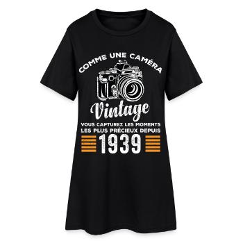 Caméra vintage 1939 cadeau anniversaire humour - Robe T-shirt Femme - noir - Devant