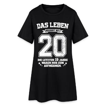 20. Geburtstag Geschenk Das Leben Beginnt Mit 20 - Frauen T-Shirt-Kleid - Schwarz - Vorne