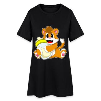 Lait biberon pour chat - Robe T-shirt Femme - noir - Devant