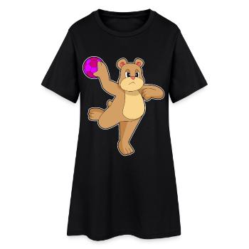 Bear Handball Joueur Handball - Robe T-shirt Femme - noir - Devant