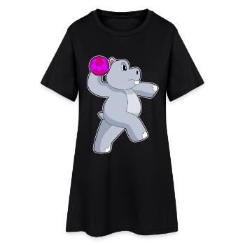 Hippo Handball Player Handball - Robe T-shirt Femme - noir - Devant