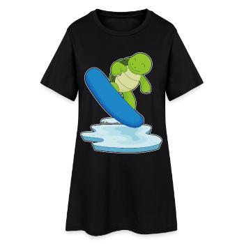 Turtle Snowboarder Snowboard - Robe T-shirt Femme - noir - Devant