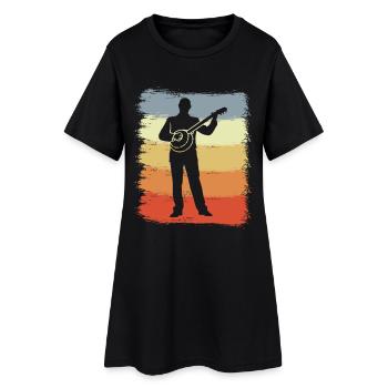 Joueur de banjo vintage - Robe T-shirt Femme - noir - Devant