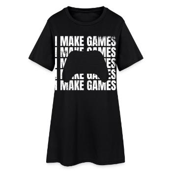 Ich entwickle Spiele - Frauen T-Shirt-Kleid - Schwarz - Vorne