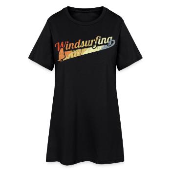 Planche à voile vintage - Robe T-shirt Femme - noir - Devant