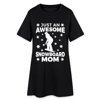 Super maman snowboard - Robe T-shirt Femme - noir - Devant