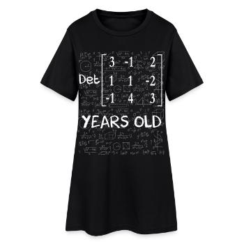 44. Geburtstag 44 Jahre Matrixdeterminante - Frauen T-Shirt-Kleid - Schwarz - Vorne