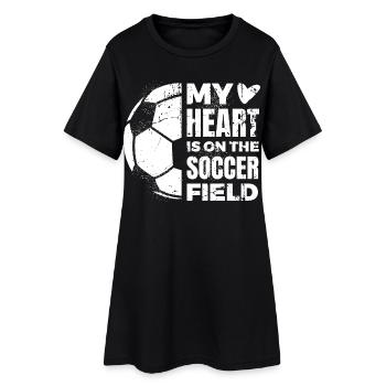 Citation d’amoureux du football - Robe T-shirt Femme - noir - Devant