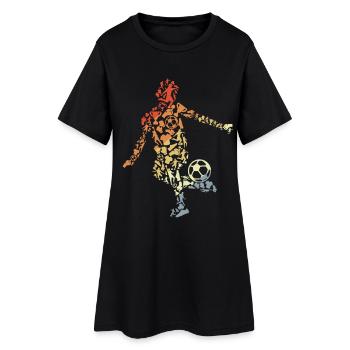 Soccer player sketch - Women’s T-Shirt Dress - black - Front