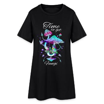 Neon Magic Mushrooms Eye Fungi Art - Frauen T-Shirt-Kleid - Schwarz - Vorne