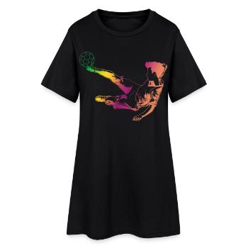 Croquis de football - Robe T-shirt Femme - noir - Devant