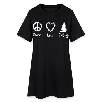 Peace Love Sailing - Women’s T-Shirt Dress - black - Front