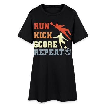 Fußballspieler Routine - Frauen T-Shirt-Kleid - Schwarz - Vorne
