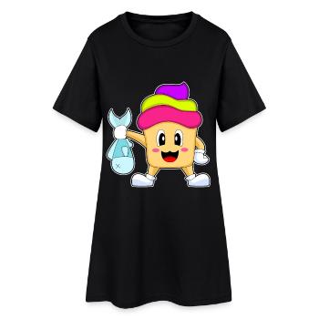 Pêche au poisson Cupcake Angler - Robe T-shirt Femme - noir - Devant