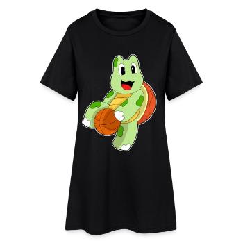 Turtle Basketball Player Basketball - Women’s T-Shirt Dress - black - Front