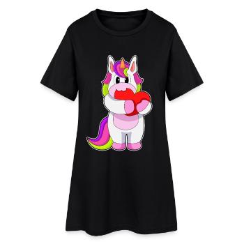 Cœur de licorne - Robe T-shirt Femme - noir - Devant