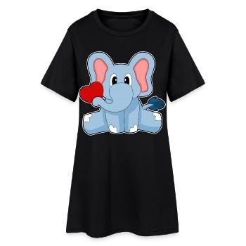 Cœur d’éléphant - Robe T-shirt Femme - noir - Devant
