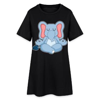 Méditation de fitness avec le yoga des éléphants - Robe T-shirt Femme - noir - Devant