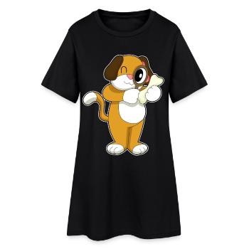 Loupe détective canine - Robe T-shirt Femme - noir - Devant