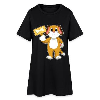 Os de chien - Robe T-shirt Femme - noir - Devant