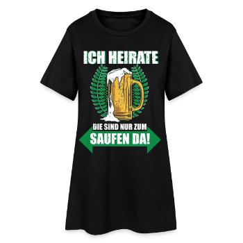 JGA Junggesellenabschied Bräutigam Hochzeit Bier - Frauen T-Shirt-Kleid - Schwarz - Vorne
