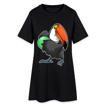 Boule de bowling Toucan - Robe T-shirt Femme - noir - Devant
