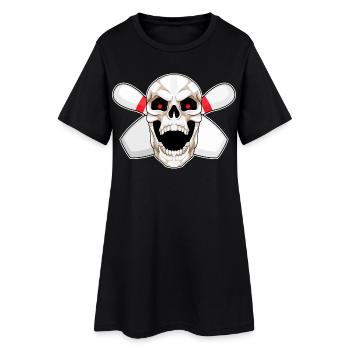Quille de bowling en forme de crâne - Robe T-shirt Femme - noir - Devant