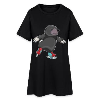 Mole Ice Skating Ice Skates Winter Sports - Women’s T-Shirt Dress - black - Front