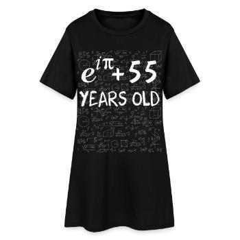 54e anniversaire 54 ans Euler Identité cadeau math - Robe T-shirt Femme - noir - Devant