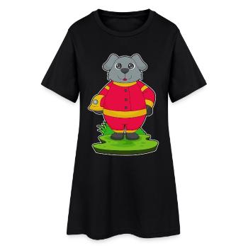 Brigade de pompiers de chiens - Robe T-shirt Femme - noir - Devant