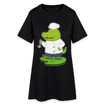 Cuisson à la cuillère à crocodile - Robe T-shirt Femme - noir - Devant