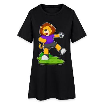 Löwe Handballspieler Handball - Frauen T-Shirt-Kleid - Schwarz - Vorne