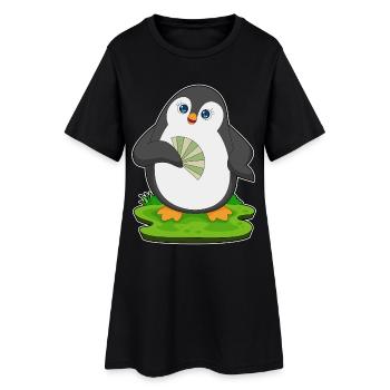 Pingouin Éventail à main - Robe T-shirt Femme - noir - Devant