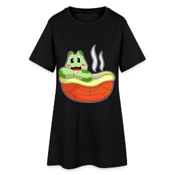 Schildkröte Baden Badewanne - Frauen T-Shirt-Kleid - Schwarz - Vorne