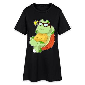 Turtle Sunglasses - Women’s T-Shirt Dress - black - Front