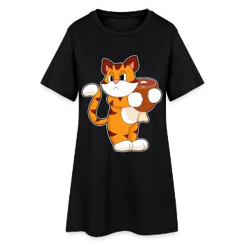 Tiger Fleisch - Frauen T-Shirt-Kleid - Schwarz - Vorne