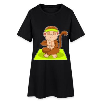 Monkey Yoga Gymnastique - Robe T-shirt Femme - noir - Devant