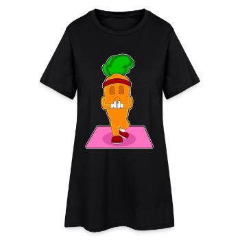 Méditation de fitness au yoga de la carotte - Robe T-shirt Femme - noir - Devant
