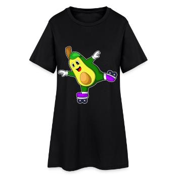 Avocado Inline skating Inline skates - Frauen T-Shirt-Kleid - Schwarz - Vorne
