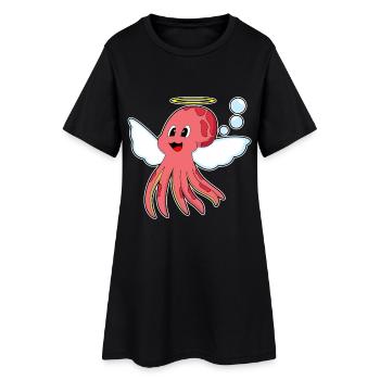 Ailes d’ange de pieuvre - Robe T-shirt Femme - noir - Devant