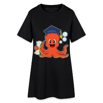 Université du Diplôme Étudiant Octopus - Robe T-shirt Femme - noir - Devant