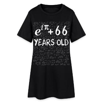 65e anniversaire 65 ans Euler Identité cadeau math - Robe T-shirt Femme - noir - Devant
