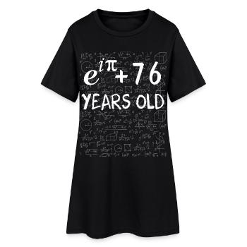 75. Geburtstag 75 Jahre Euler Identity - Frauen T-Shirt-Kleid - Schwarz - Vorne
