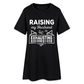 Élever mon mari est un sarcastique épuisant - Robe T-shirt Femme - noir - Devant