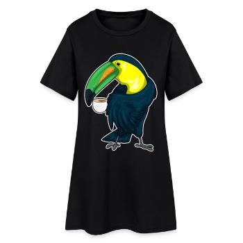 Tasse de café Toucan - Robe T-shirt Femme - noir - Devant