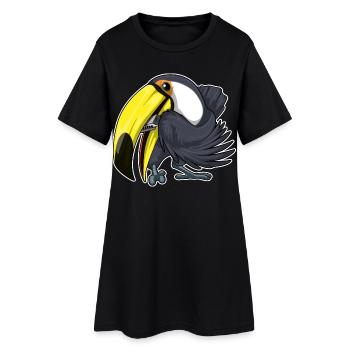 Toucan Musicien Harmonica Musique - Robe T-shirt Femme - noir - Devant